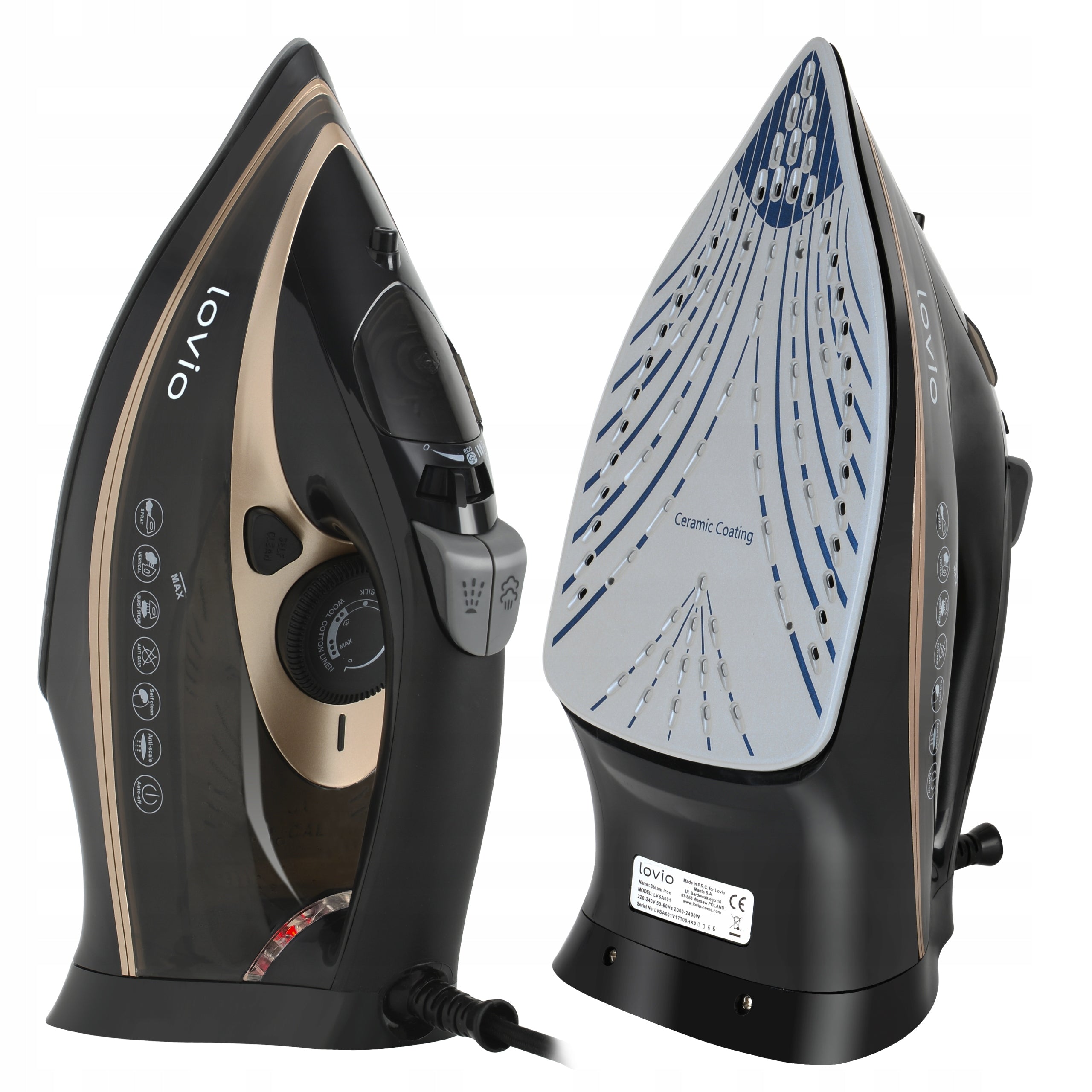 Steam Iron Ceramic Vertical STRONG HAND ANTI DRIP ANTI CALC 240g/min Packaging status original
