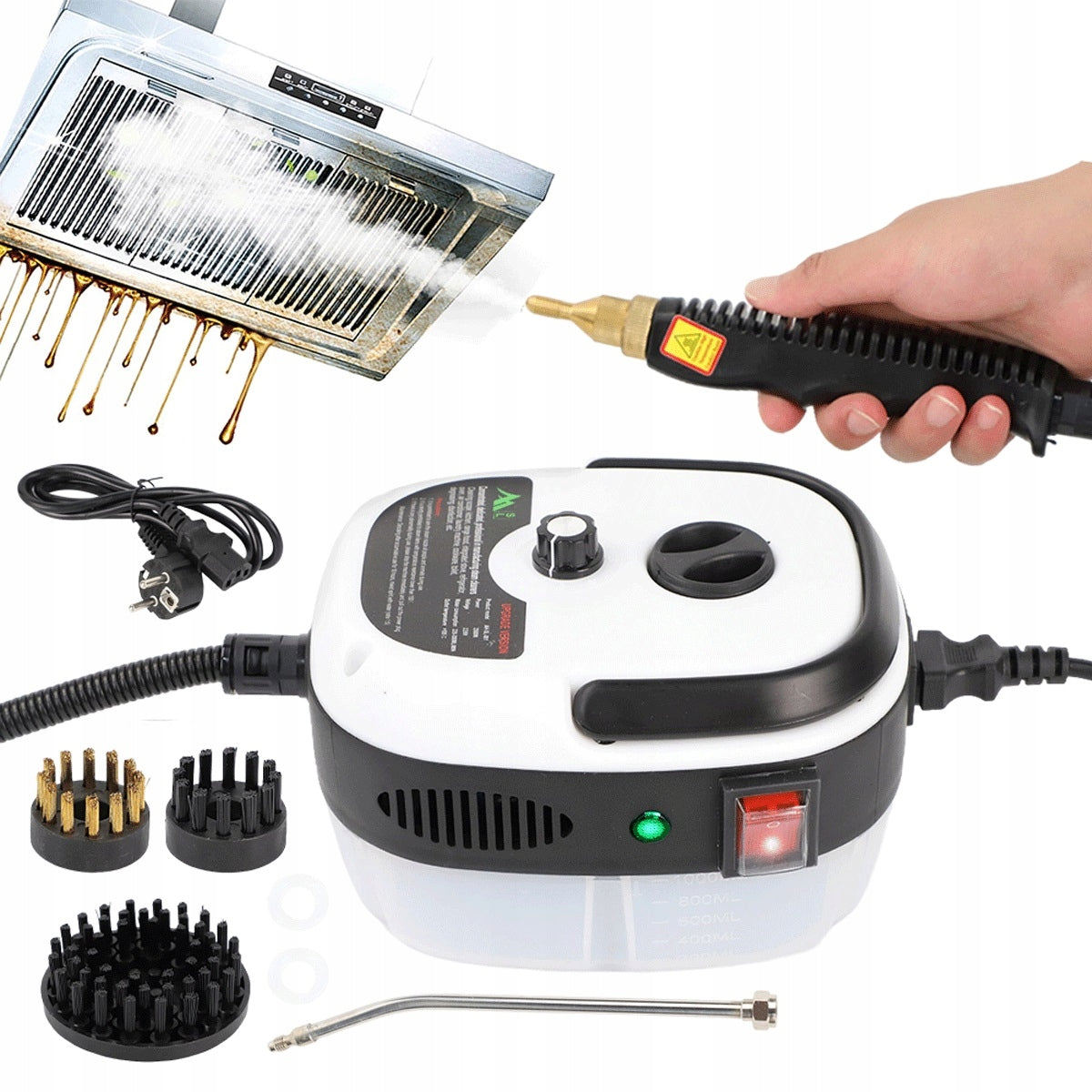 Steam cleaner High power 2500W with non-slip handle for floors and furniture