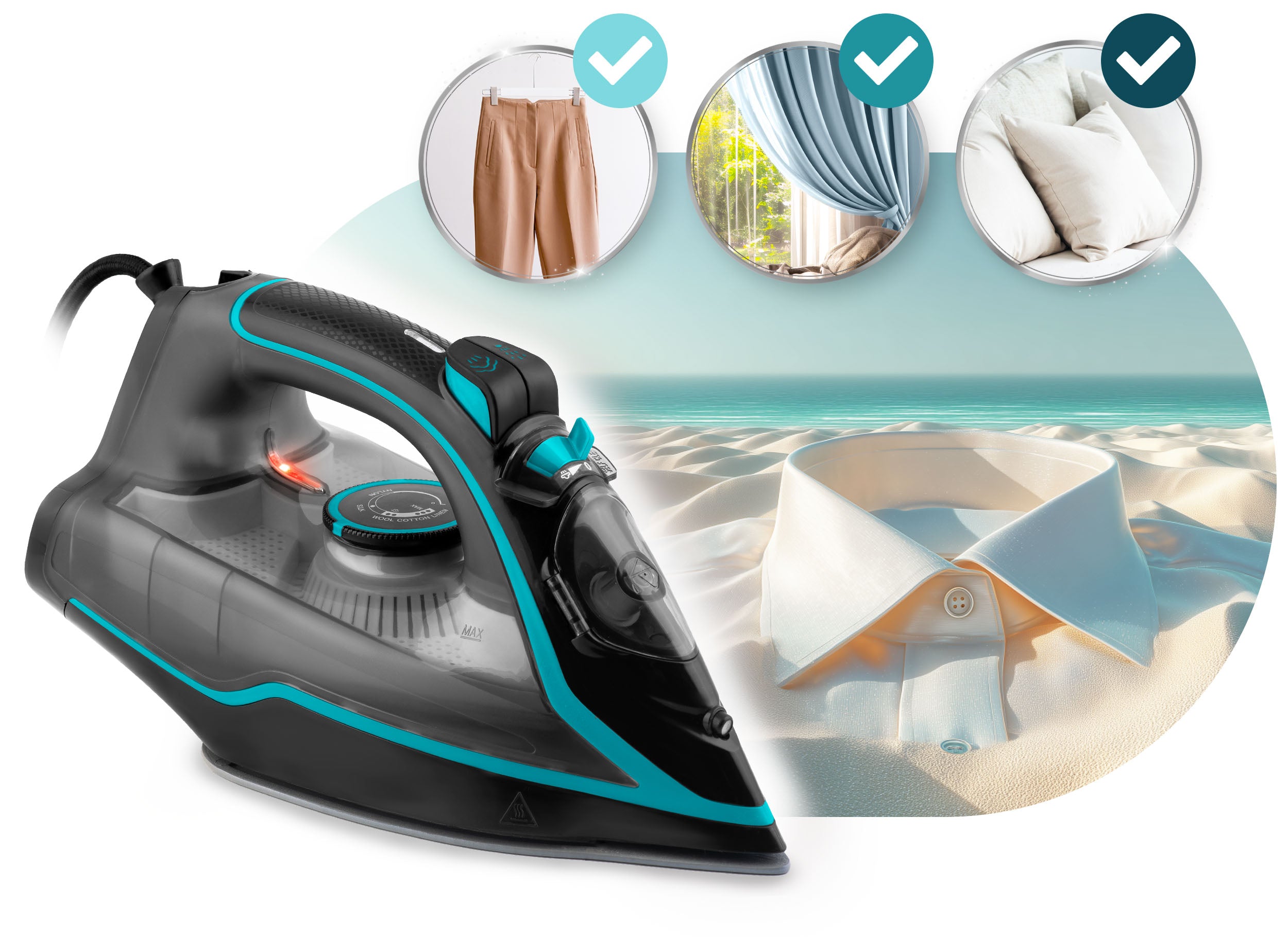 Steam iron 2600W BERDSEN BD-331 ceramic coating vertical operation STRONG Manufacturer code 333101