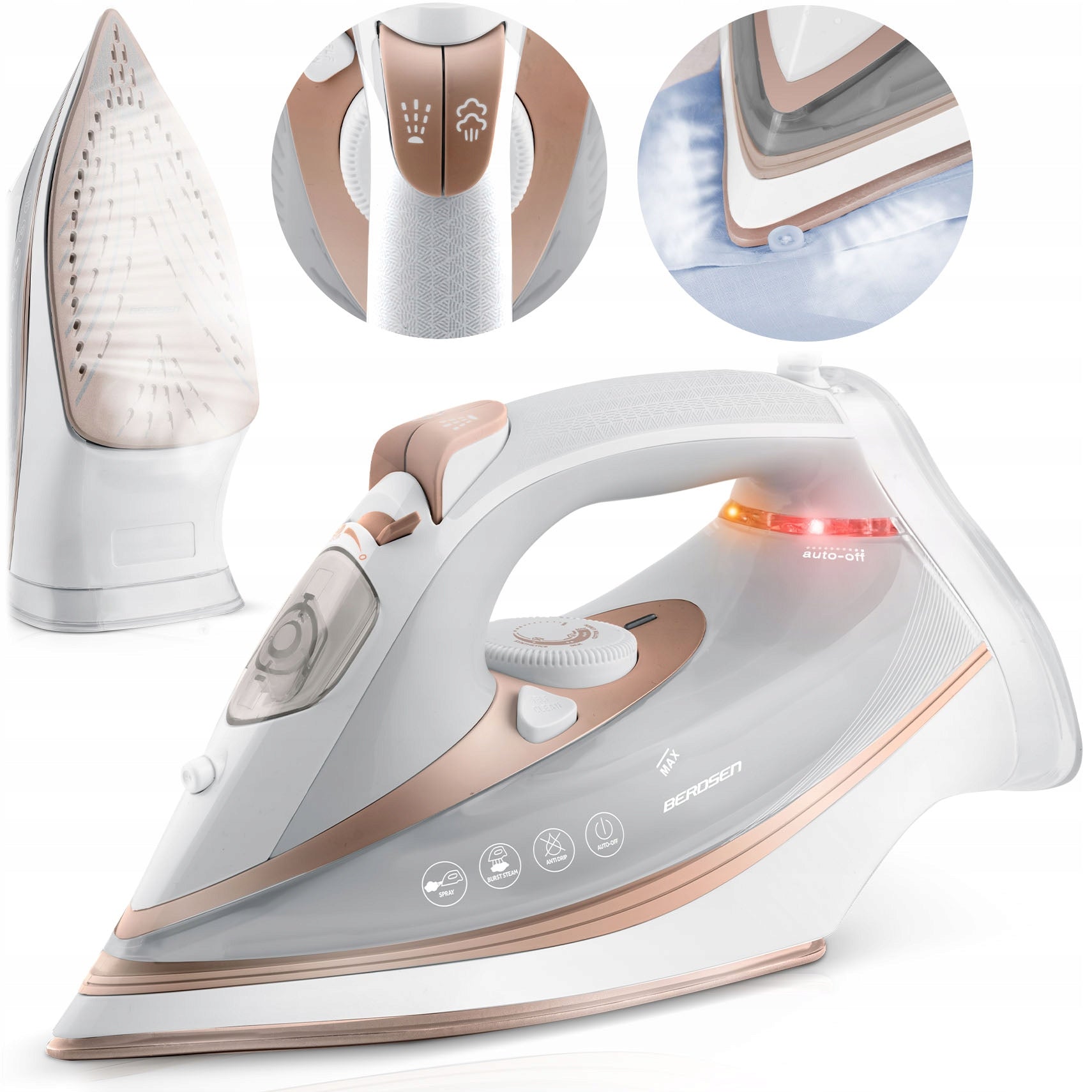 Steam iron 3000W BERDSEN BD-332 ceramic coating vertical operation STRONG