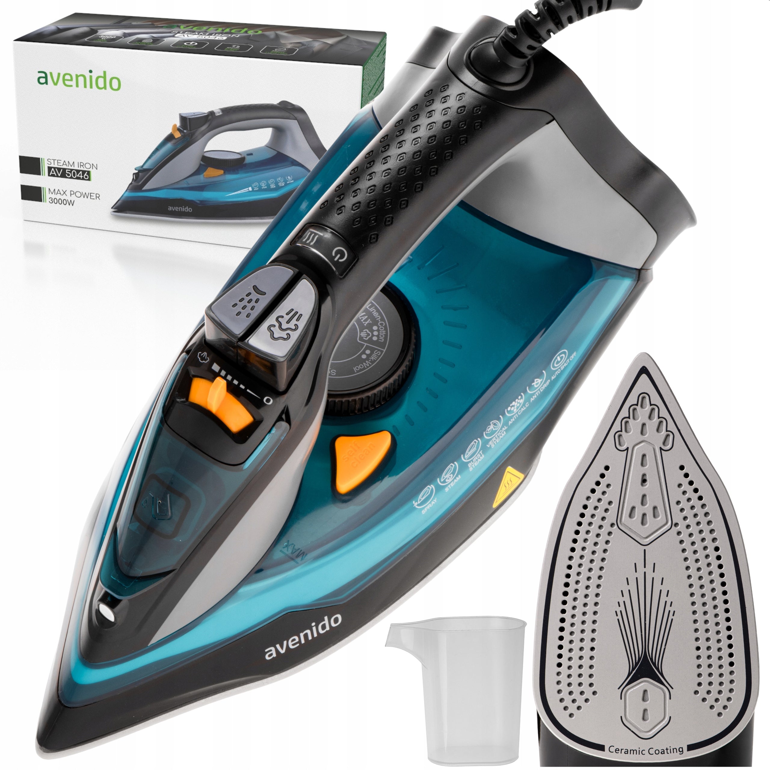Steam iron 3000W vertical pressing washer AVENIDO | AV5046