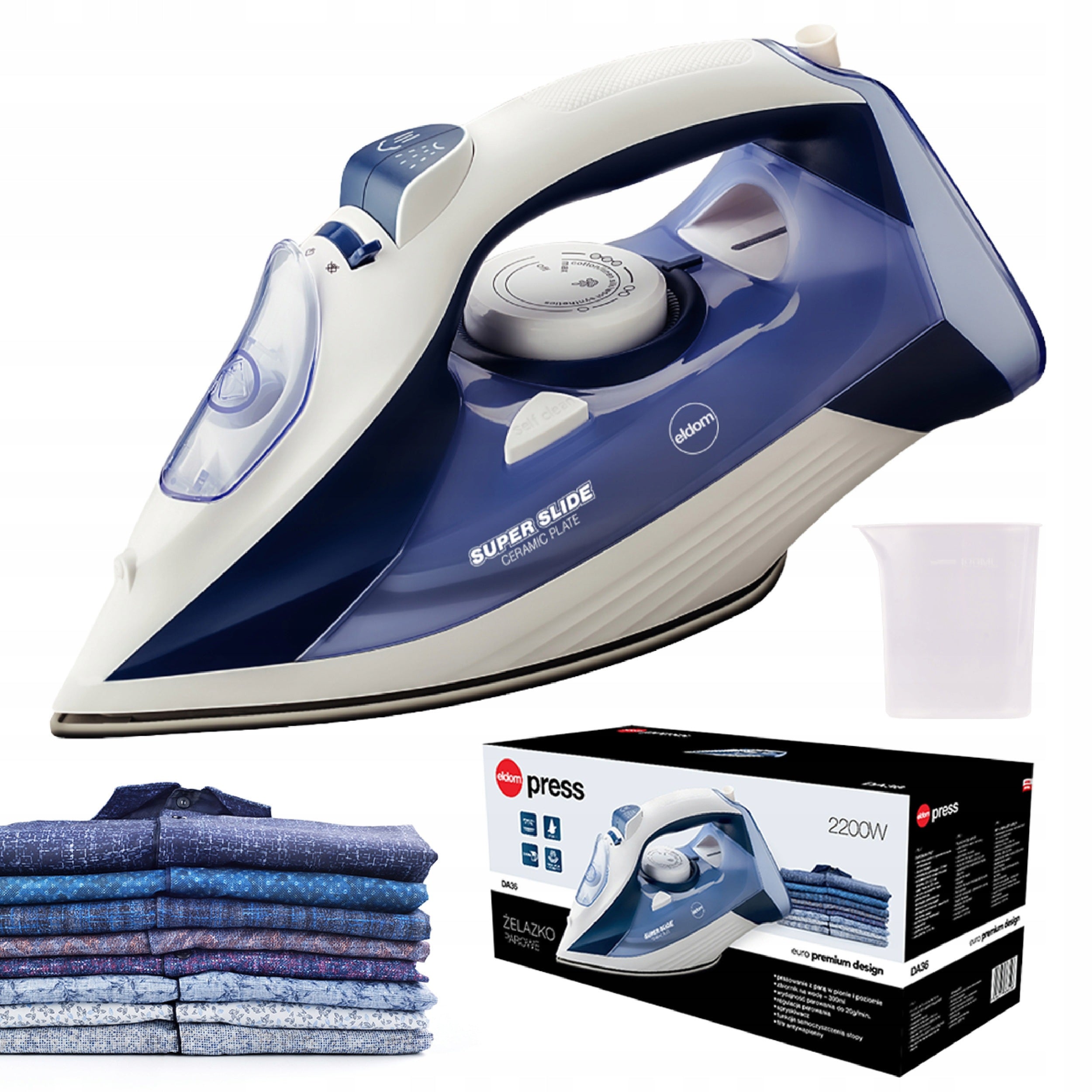 Steam iron CERAMIC anti-drip 2200W ELDOM DA36 PRESS