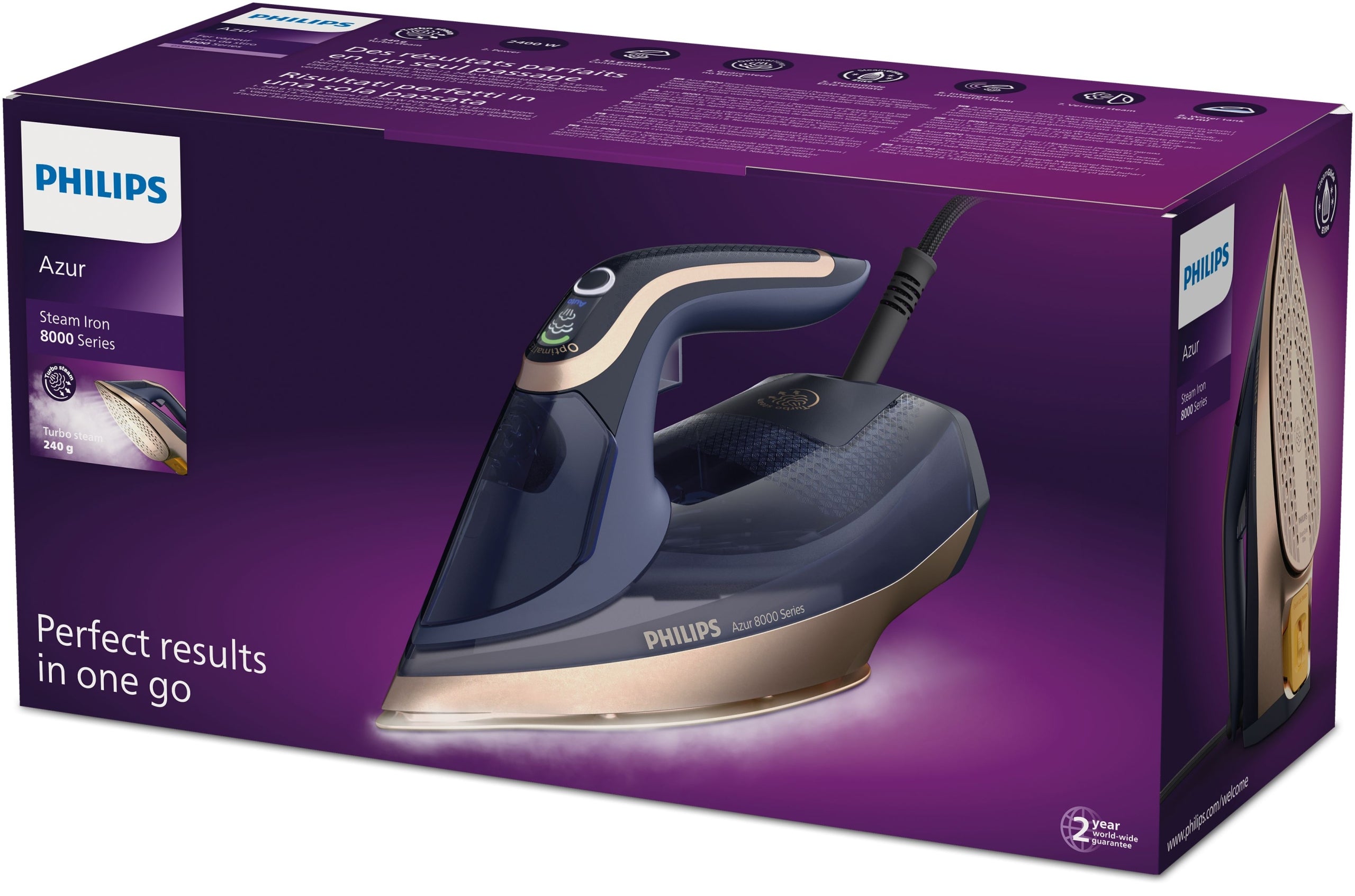 Steam iron DST8050/20 Philips Azur 8000 Series Packaging status original