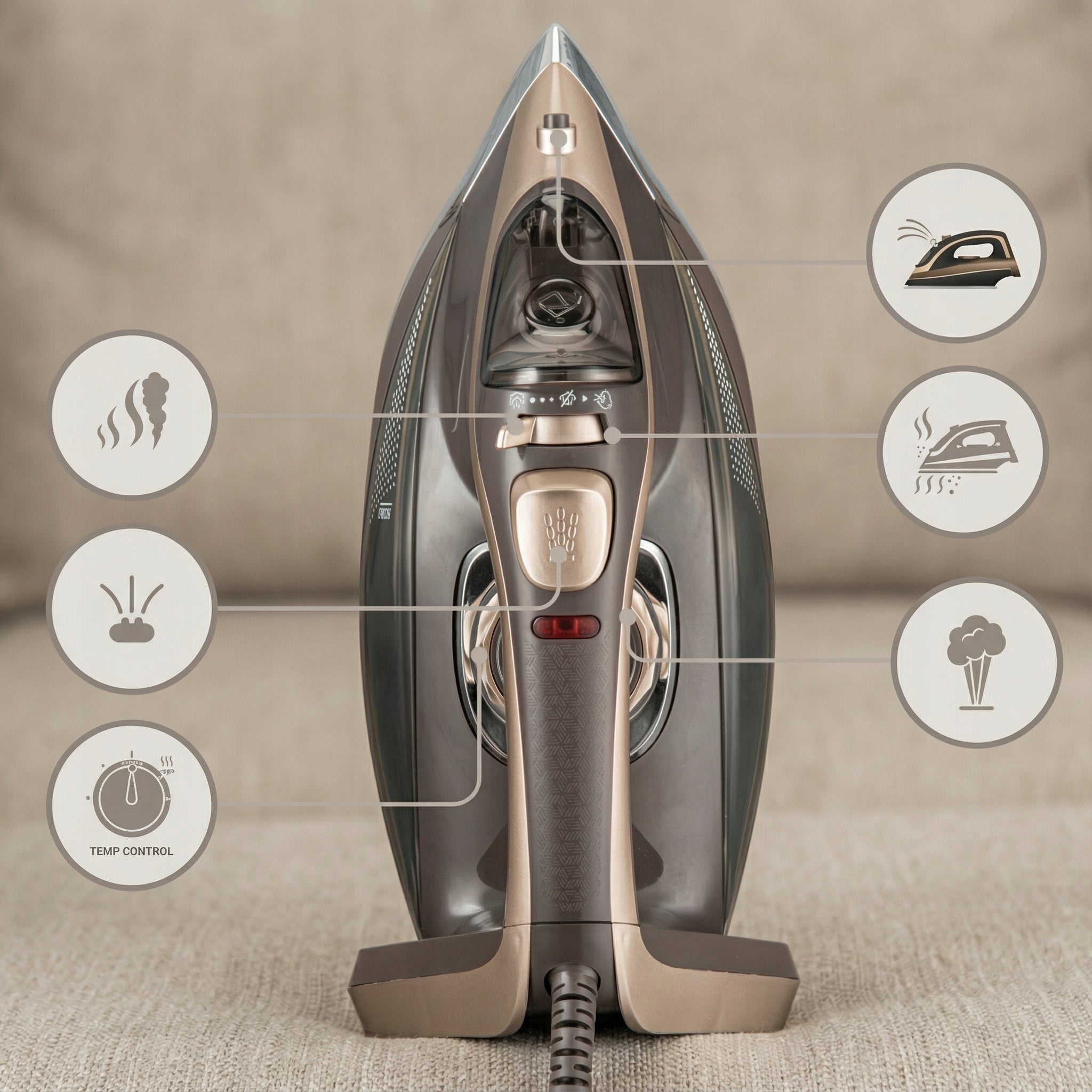 Steam iron DeKRAFT DE902 3200W strong steam auto off anti drip anti calc Manufacturer code DE901BROWN