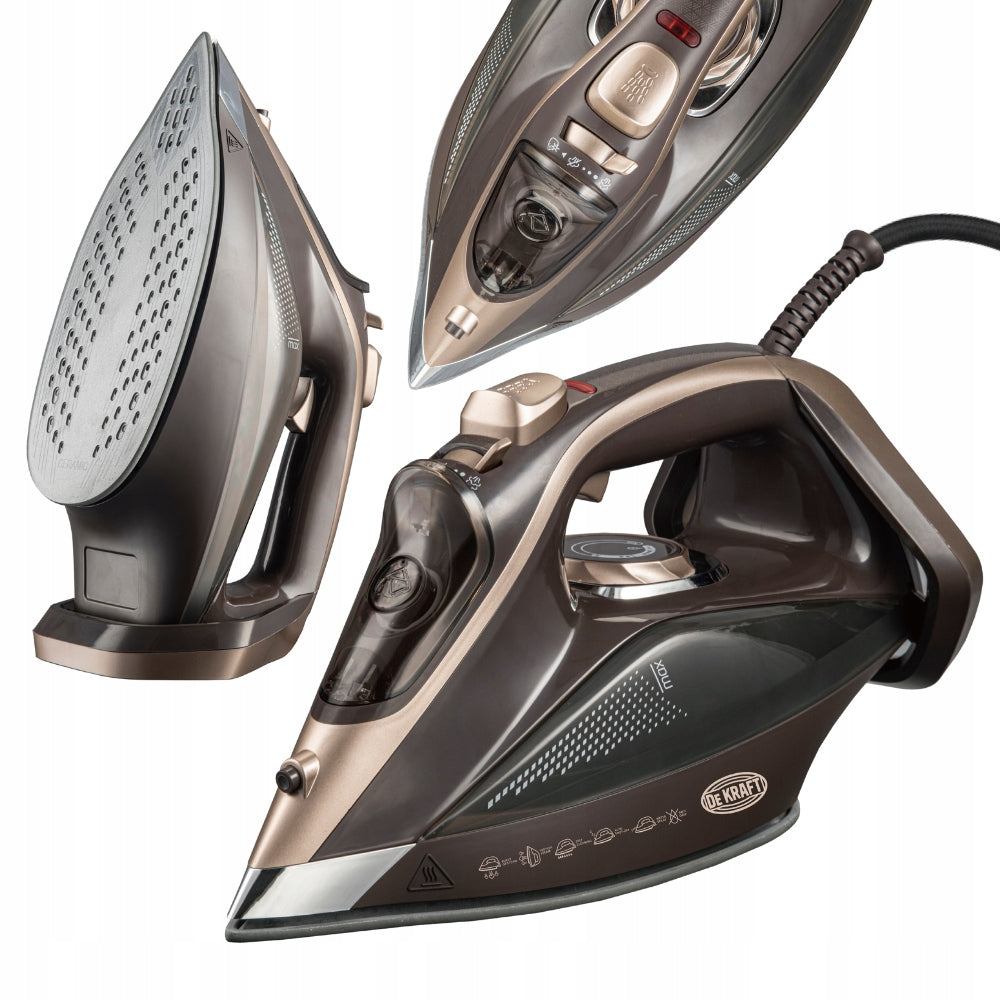 Steam iron DeKRAFT DE902 3200W strong steam auto off anti drip anti calc