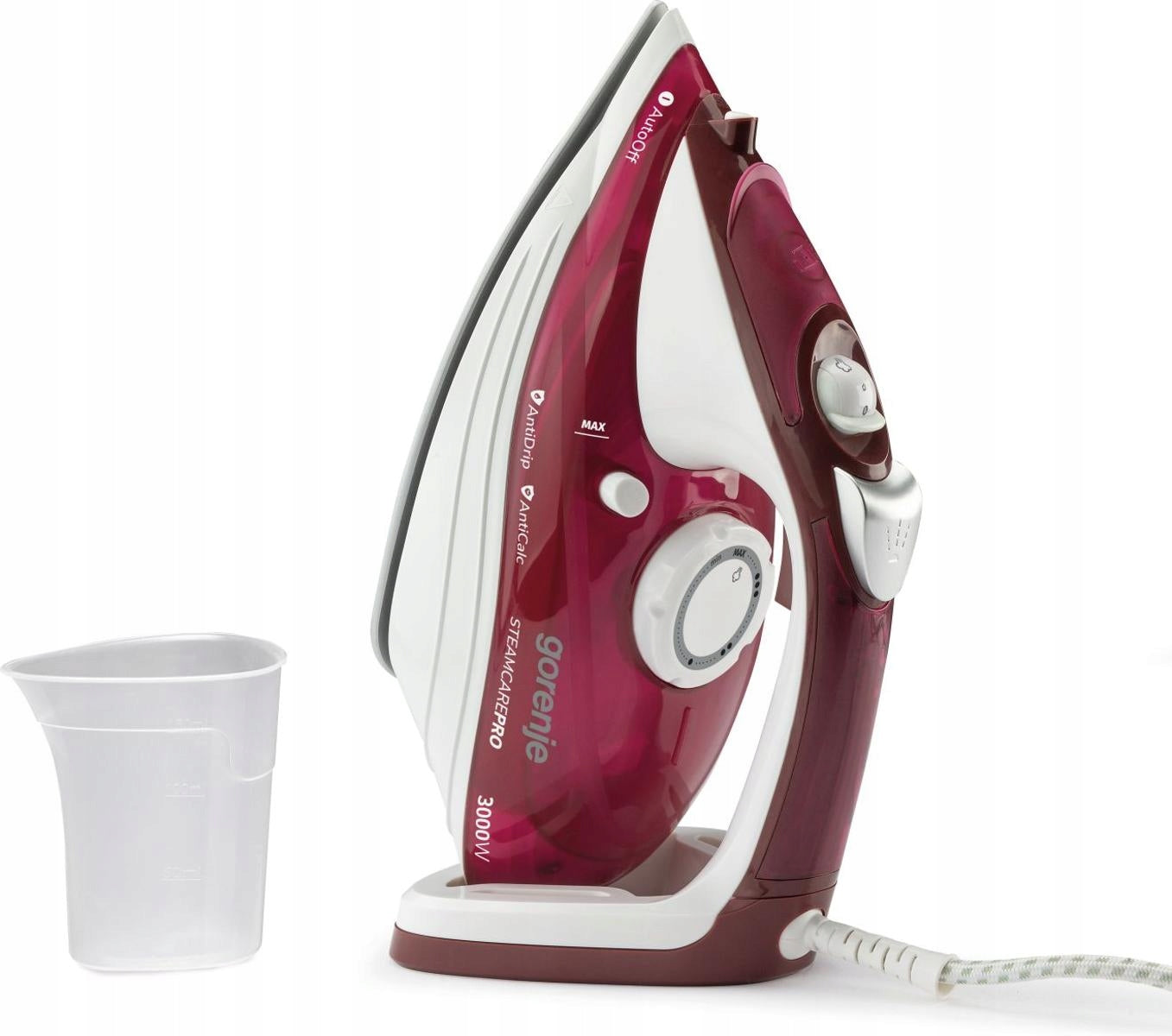 Steam iron Gorenje SIH3000RBC with ceramic plate and auto-off