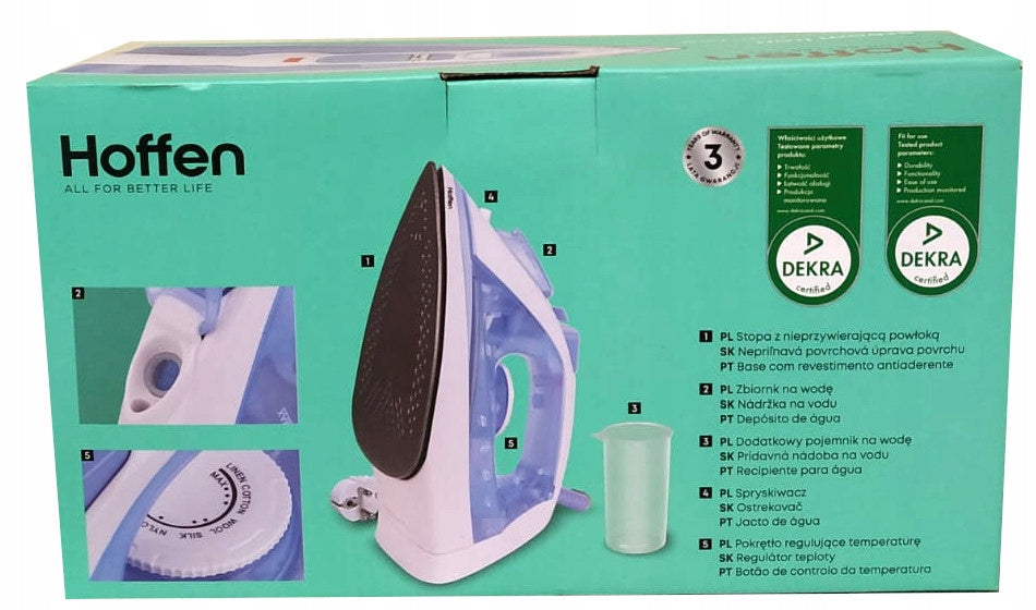 Steam iron HOFFEN 2000W HO-00051 White Blue Brand Hoffen