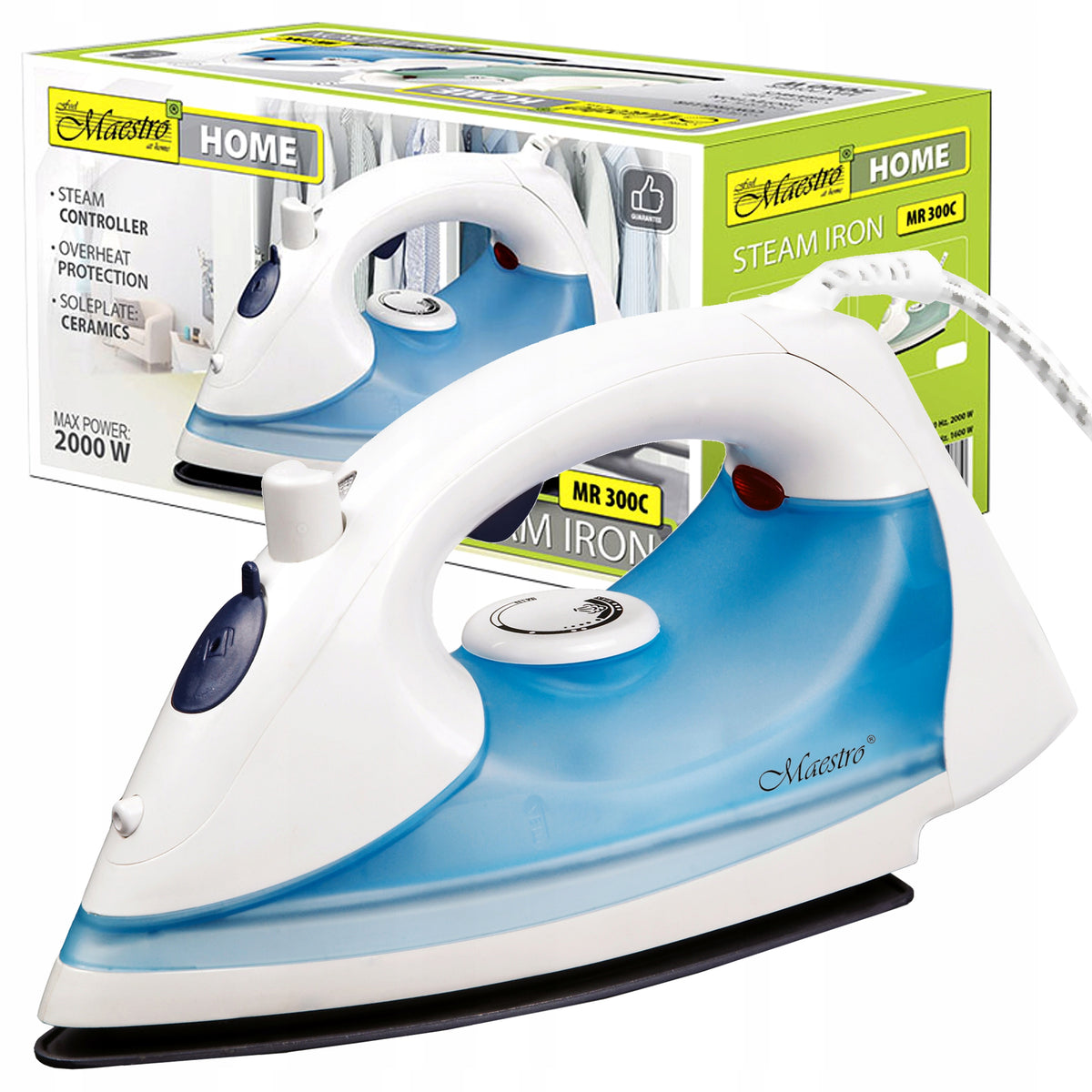 Steam iron Maestro MR-300C 1600W ceramic foot adjustment