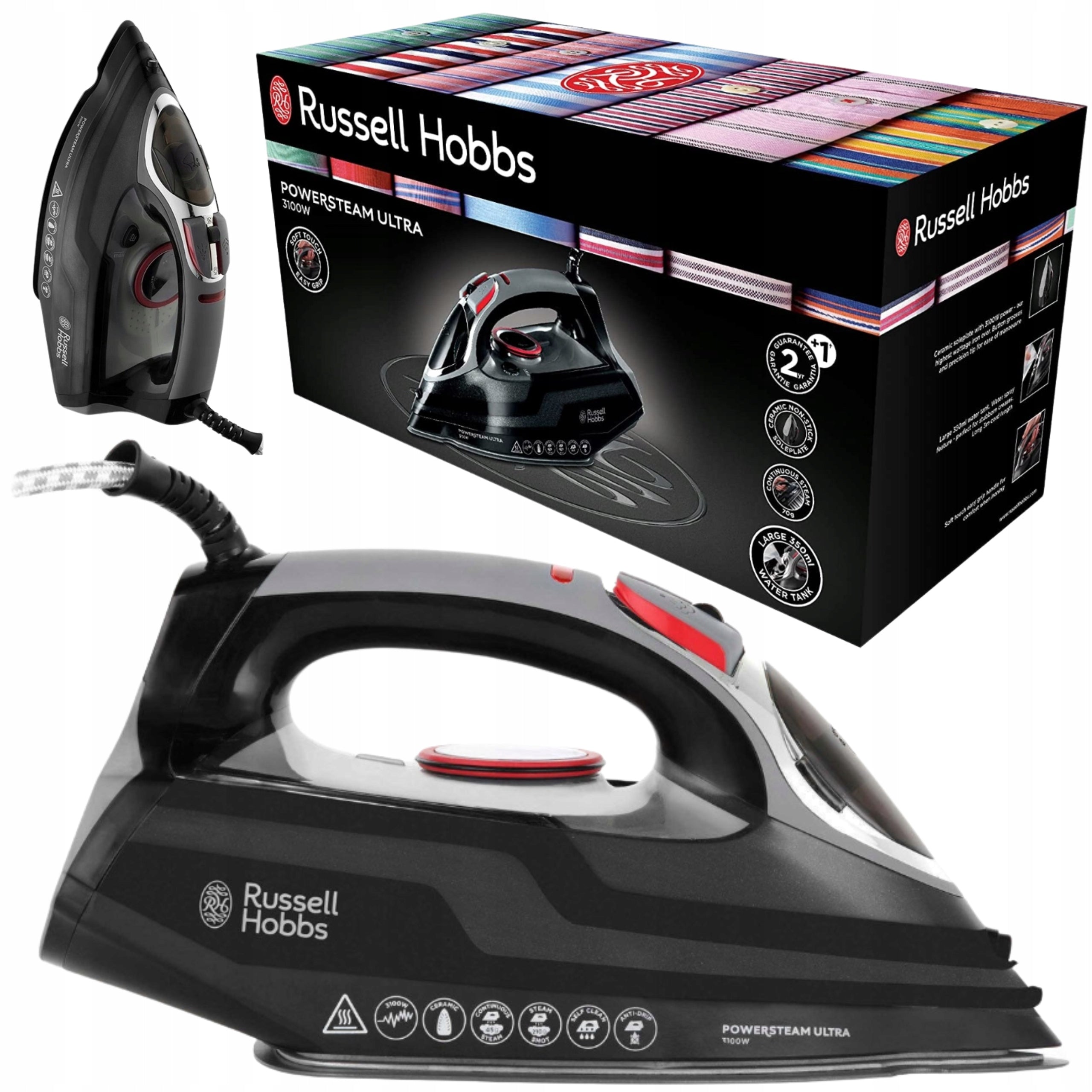 Steam iron Russell Hobbs 3100 W 350 ml ceramic foot
