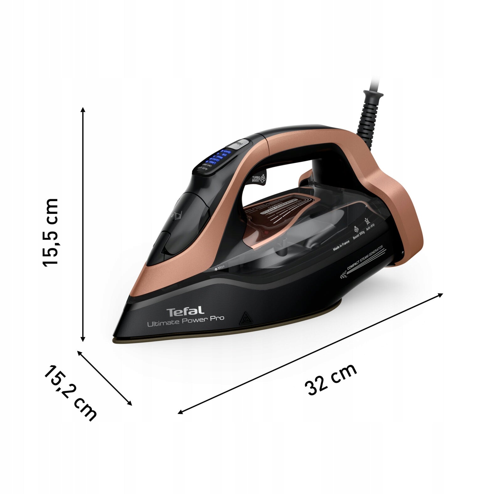 Steam iron TEFAL Ultimate Power Pro FV9E50E0 Black Safety auto shut-off drip stop