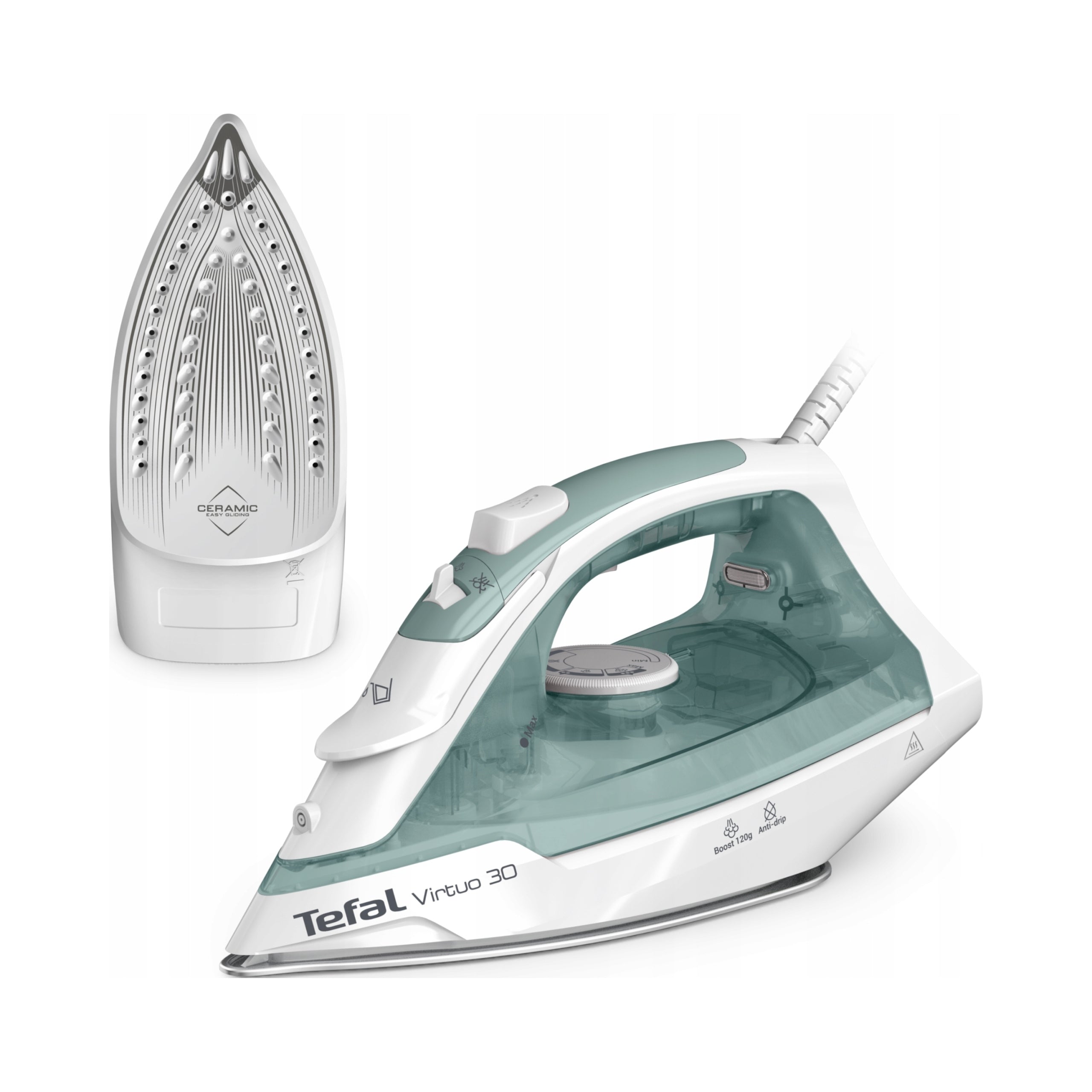 Steam iron TEFAL Virtuo FV2C42 2000W boost 120g/min ceramic foot
