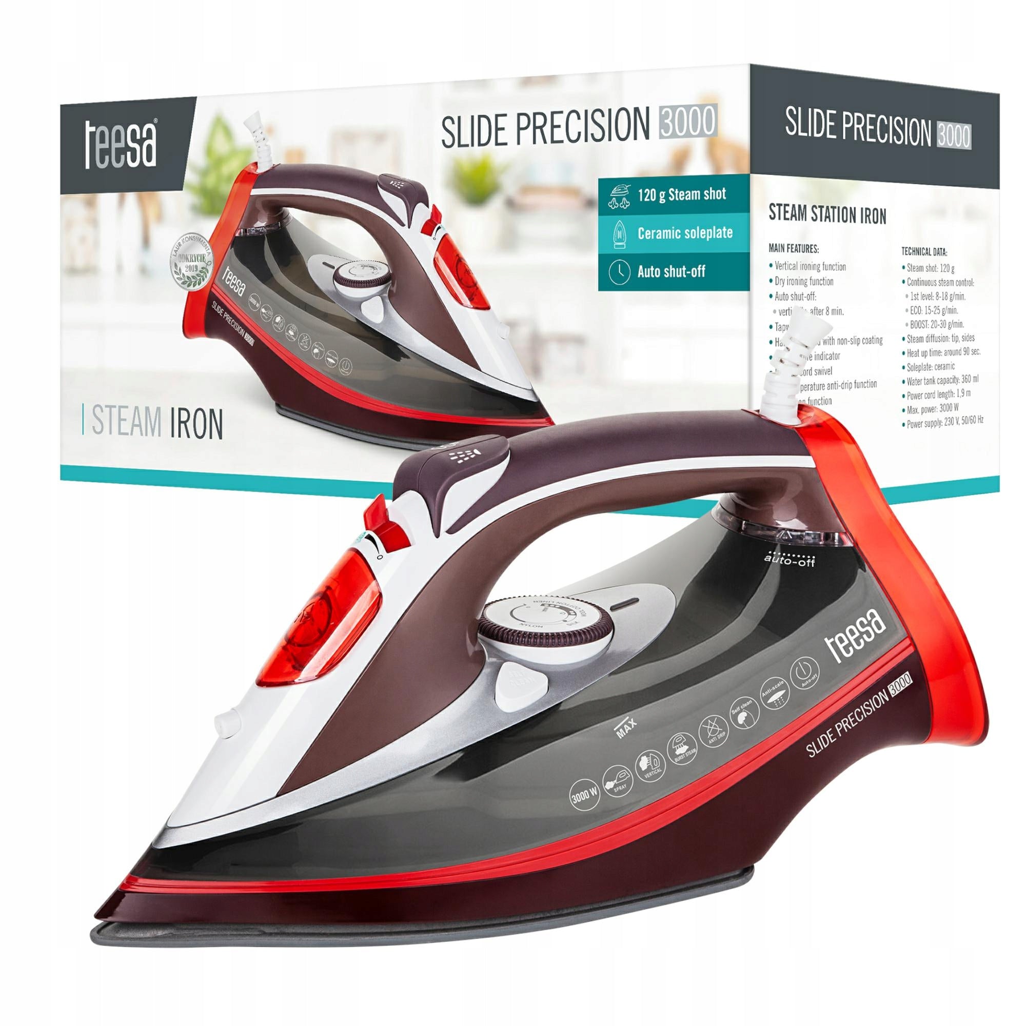 Steam iron Teesa Slide Precision 3000W Packaging status original