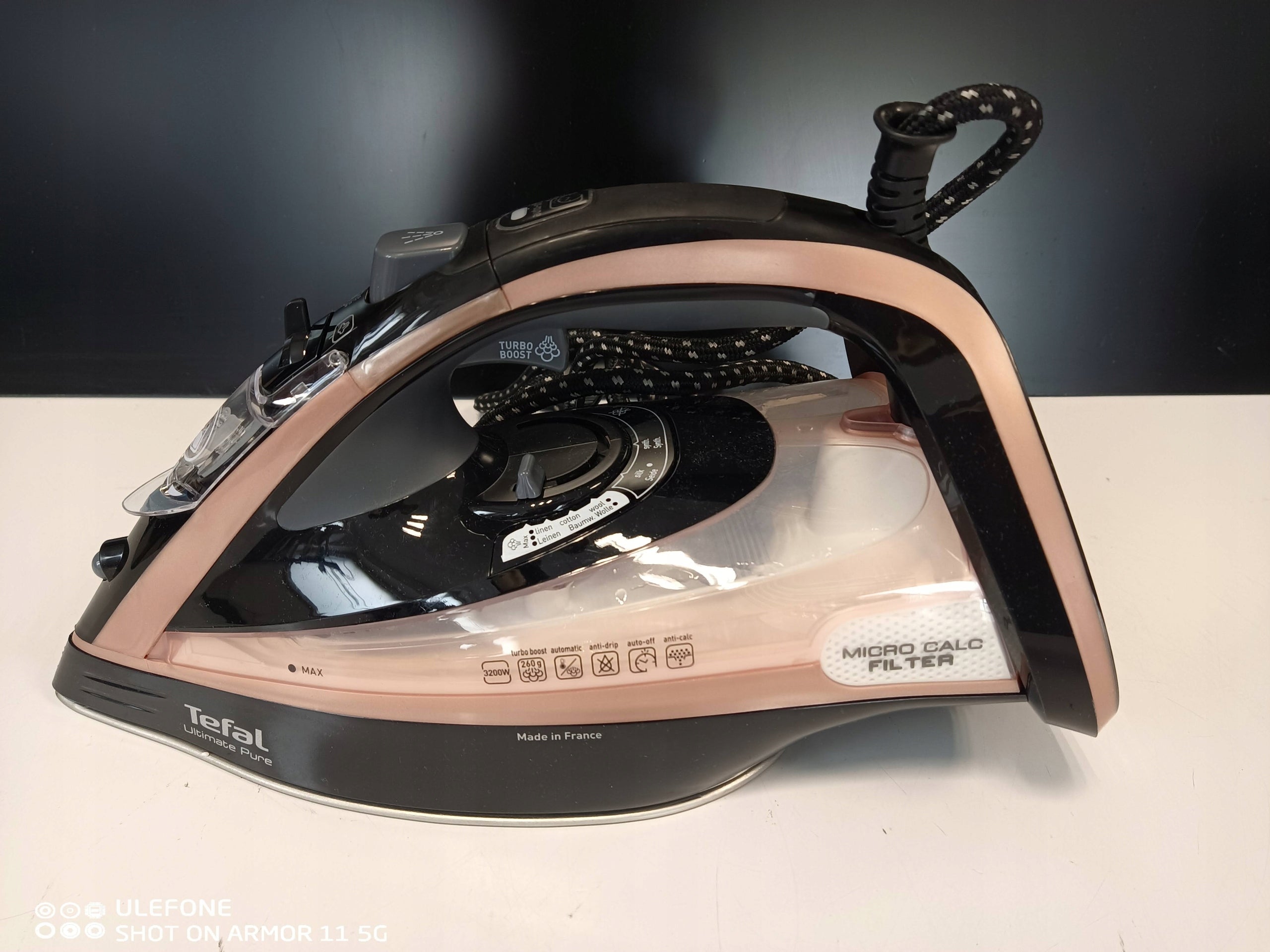 Steam iron Tefal Ultimate Pure FV9845 3200W Dripping lock AUTO OFF Dominant color black