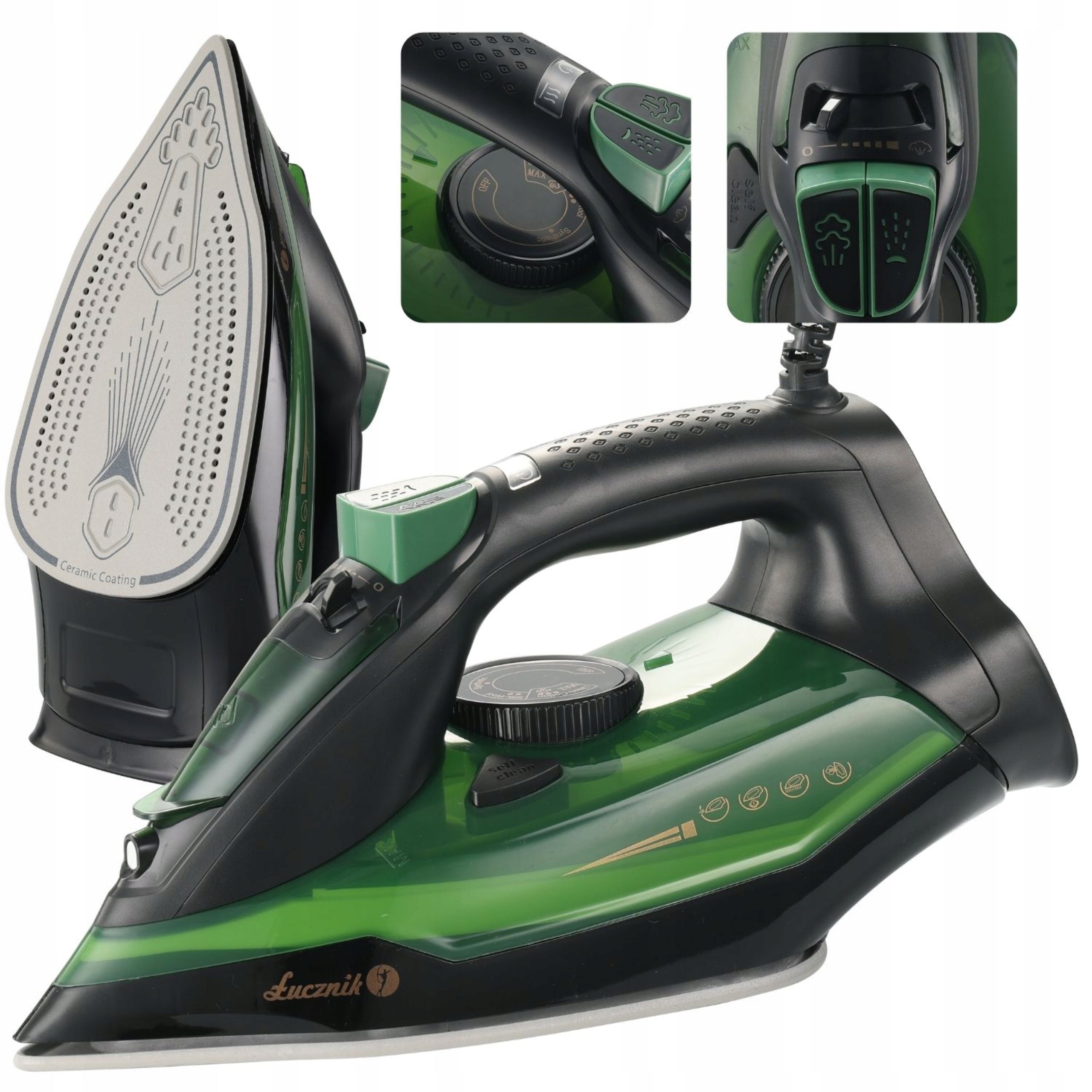 Steam iron strong 2800W firefighter ceramic vertical pressing Anti-Calc