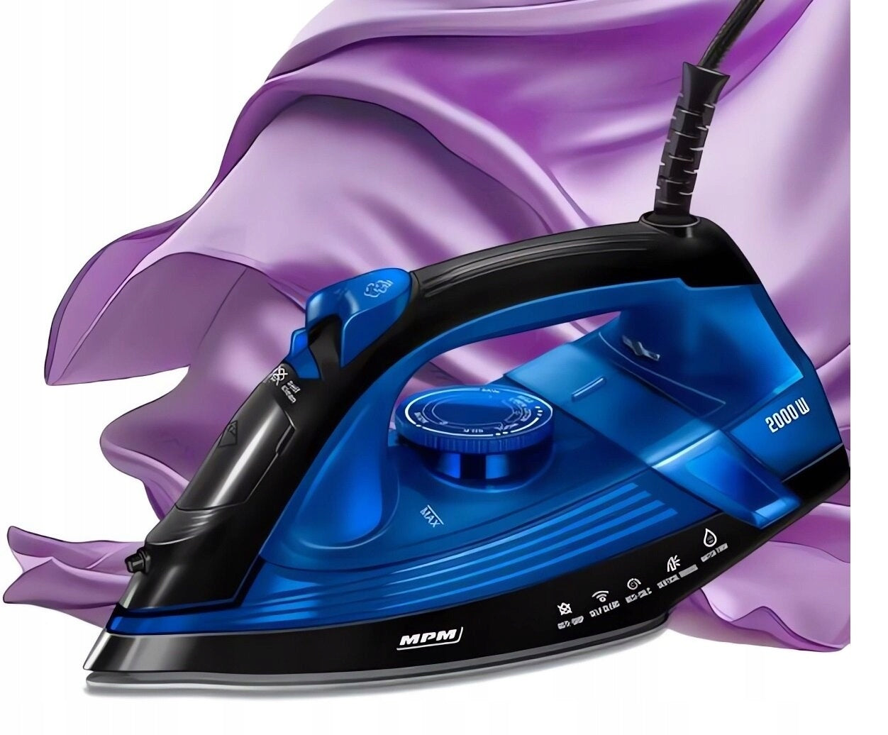 Steam iron with non-stick coating MPM MZE-25 Anti Calc 2000W Manufacturer code 5903151044068 MALA