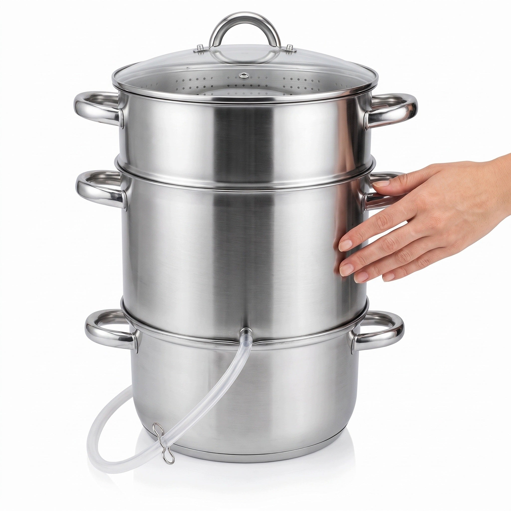Steam juicer 8 l stainless steel induction with funnel hose steamer