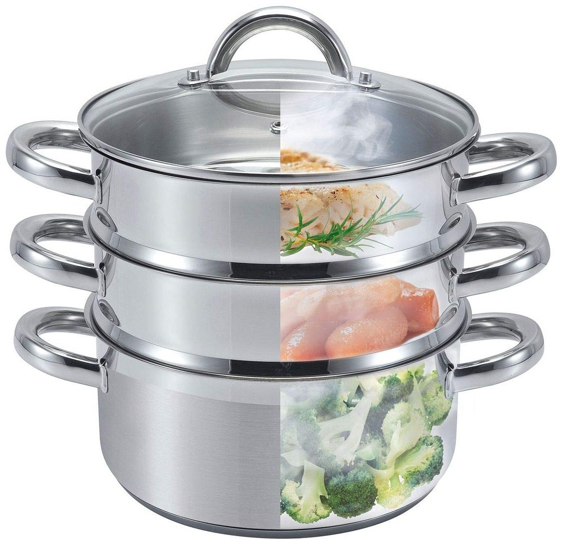 Steam pot SSW Vitalo 4,3 l 24cm steamer 2 inserts Manufacturer code 421624