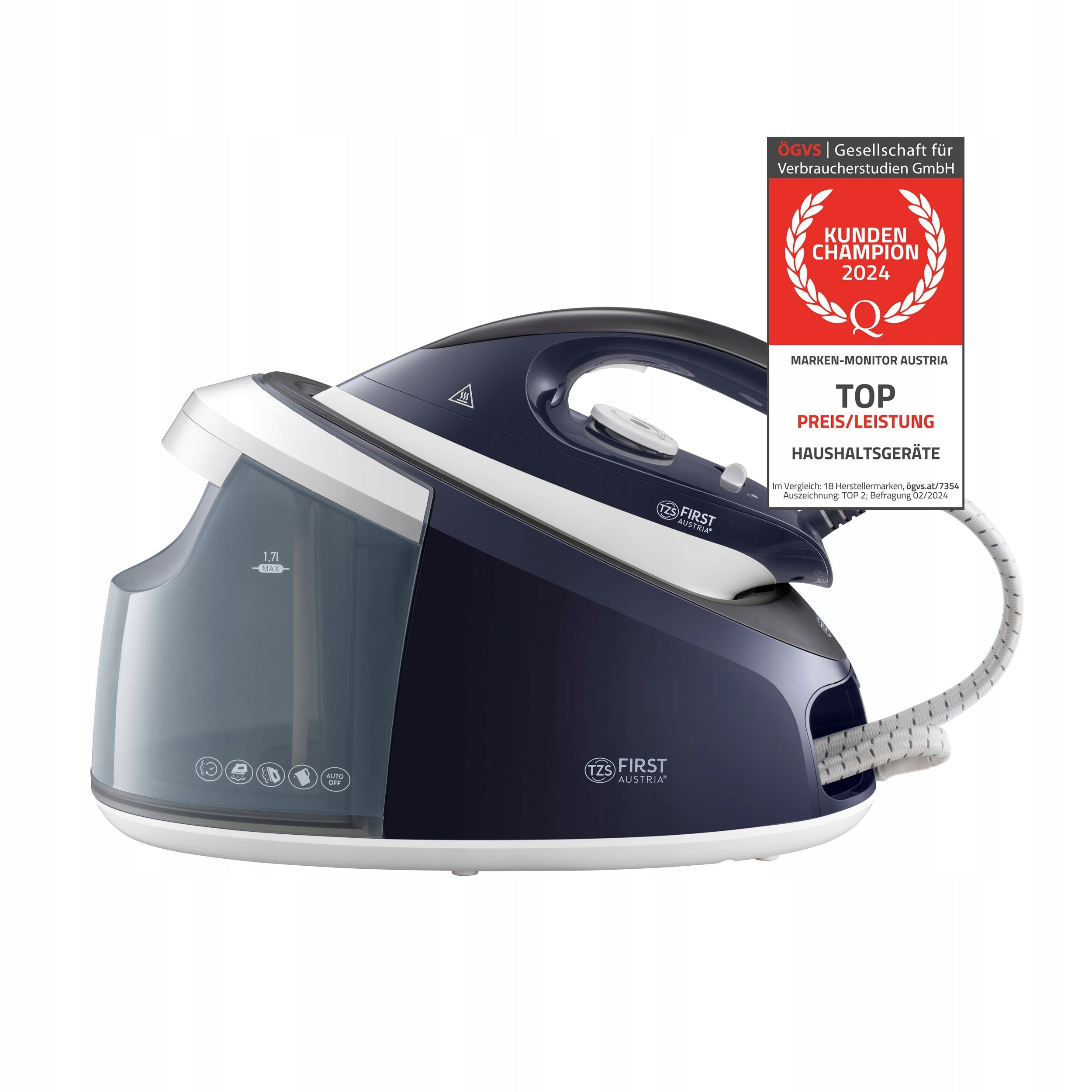 Steam station TZS First Austria Iron High power FA-5646-1 1,7L 3000W Manufacturer code FA-5646-1