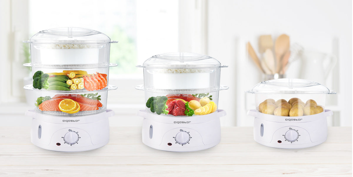 Steamer Aigostar 500306 9 l white 800 W Brand Aigostar