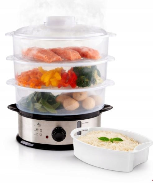 Steamer Ambiano 9L 800W 3 levels stainless steel steaming Packaging status original