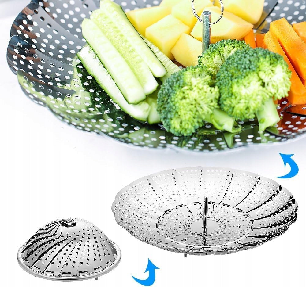 Steamer Folding Steaming Cartridge Adjustable Universal Basket Capacity 1 l