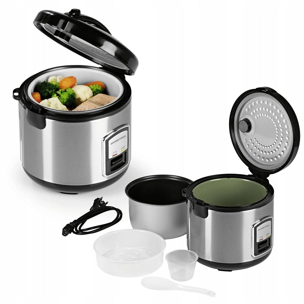 Steamer Gourmetmaxx Rice cooker with steaming function 1 l silver/grey