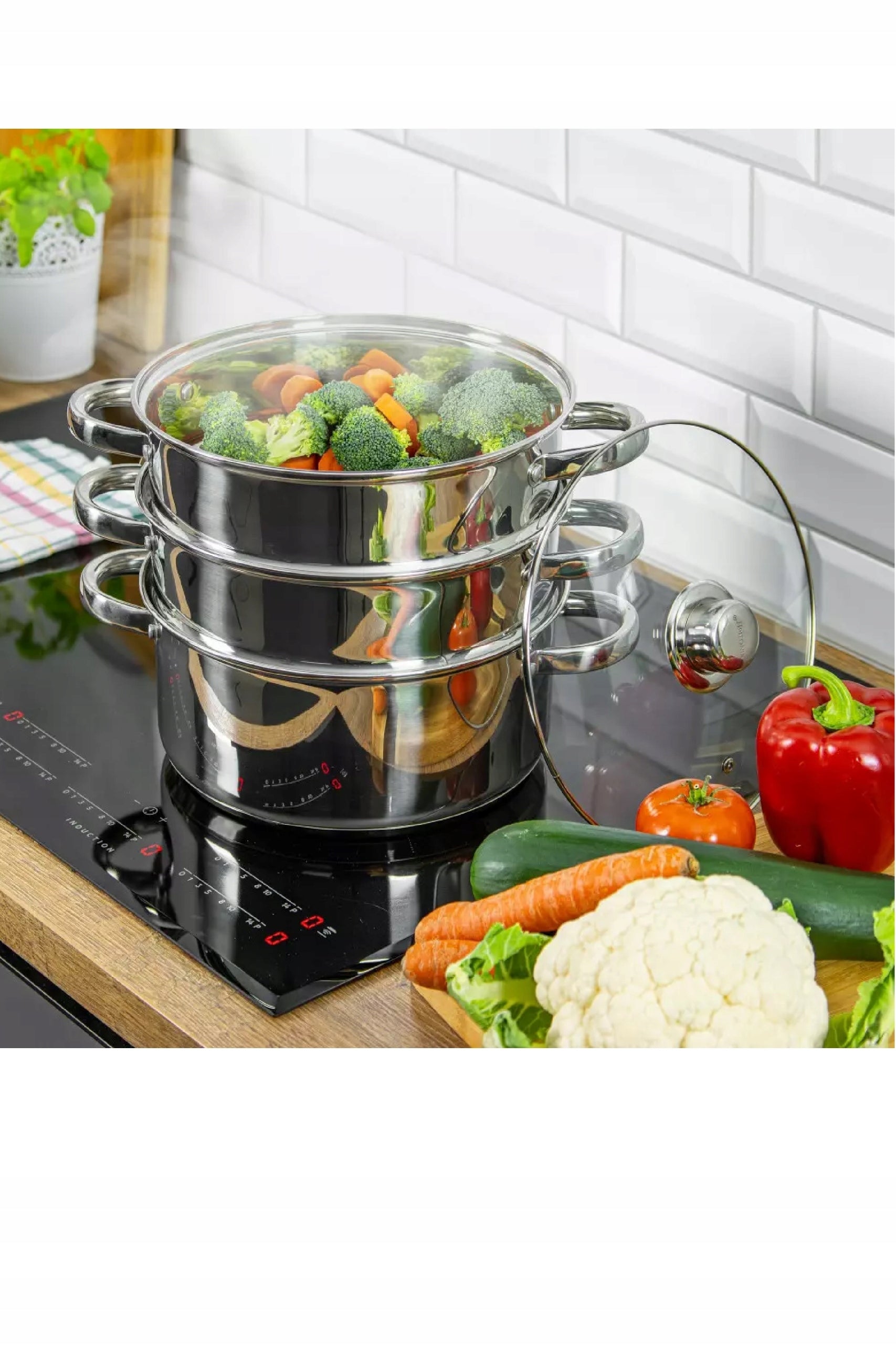 Steamer Kinghoff 24cm 2xsito steel Packaging status original