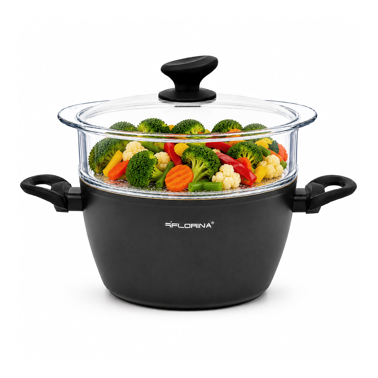 Steaming Pot Induction Steamer Glass Sieve Cartridge AmVegan Line AmVegan