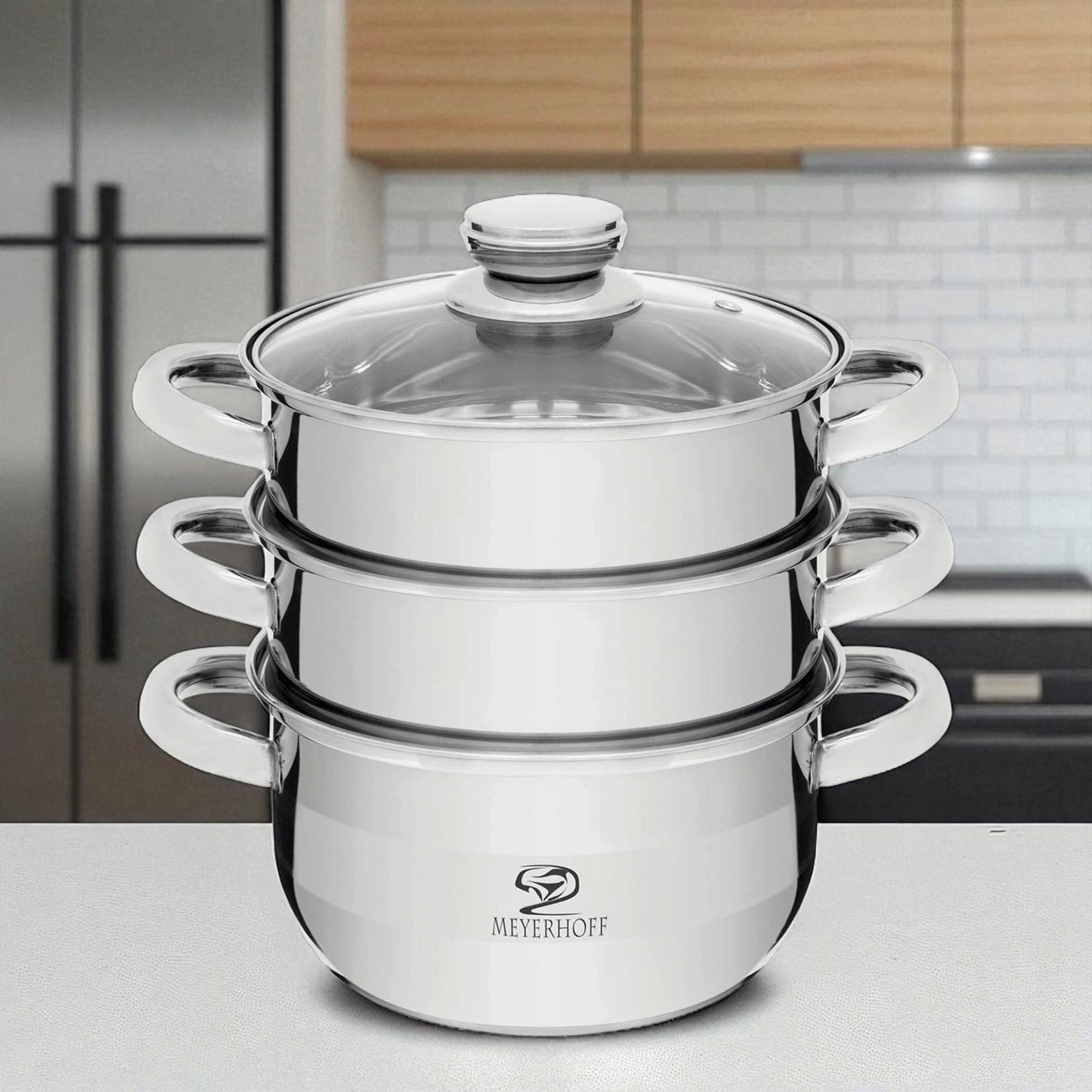 Steaming Pot Steamer 2L Stainless Steel 18cm Induction Gas Brand Meyerhoff