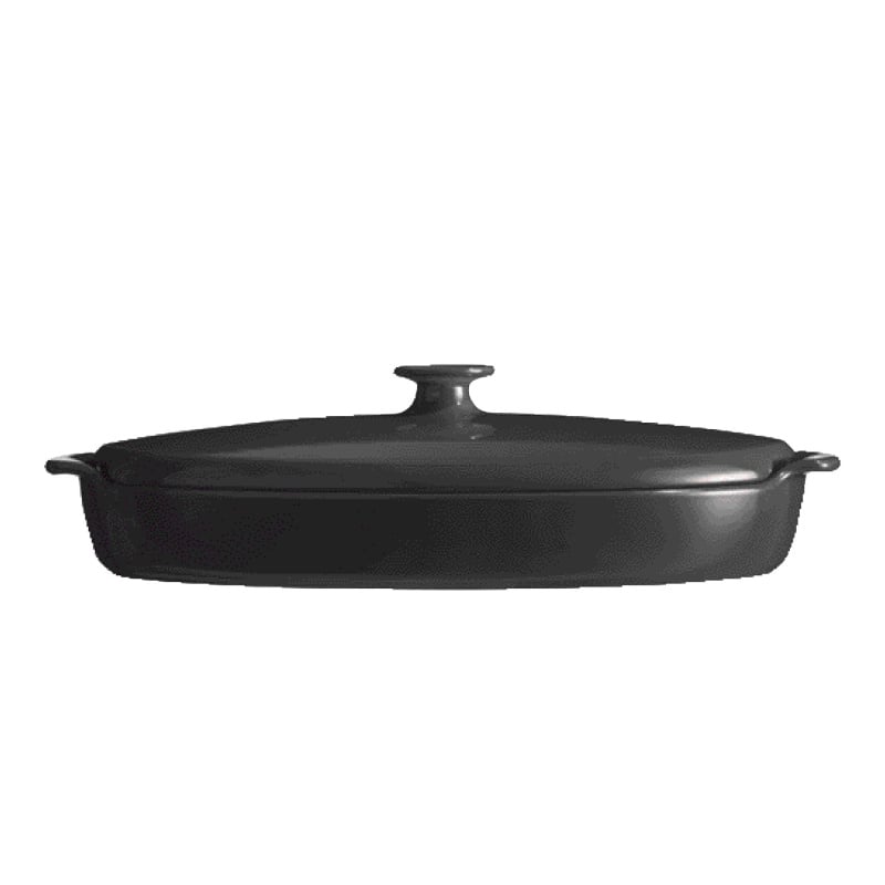 Steaming fish cooking dish - 42x25cm - black