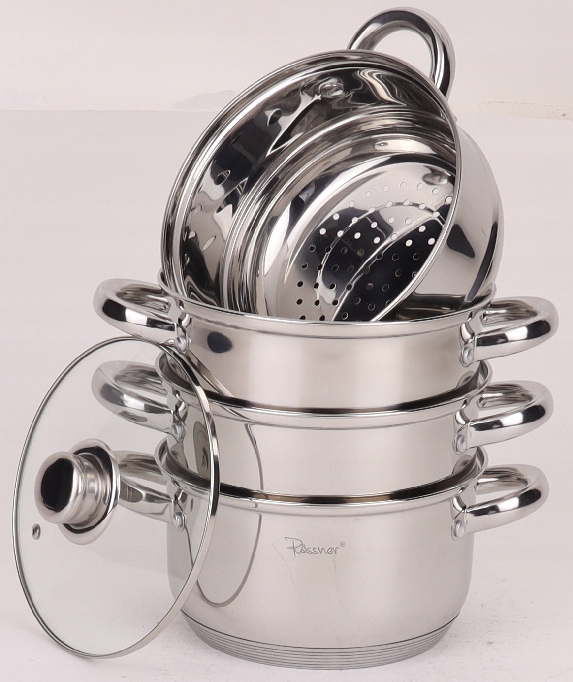Steaming pot 18 cm 5 el steamer induction gas Brand Rossner