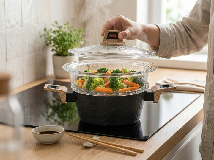 Steaming pot Florina Japandi 20 cm 1,9L with sieve Brand Florina