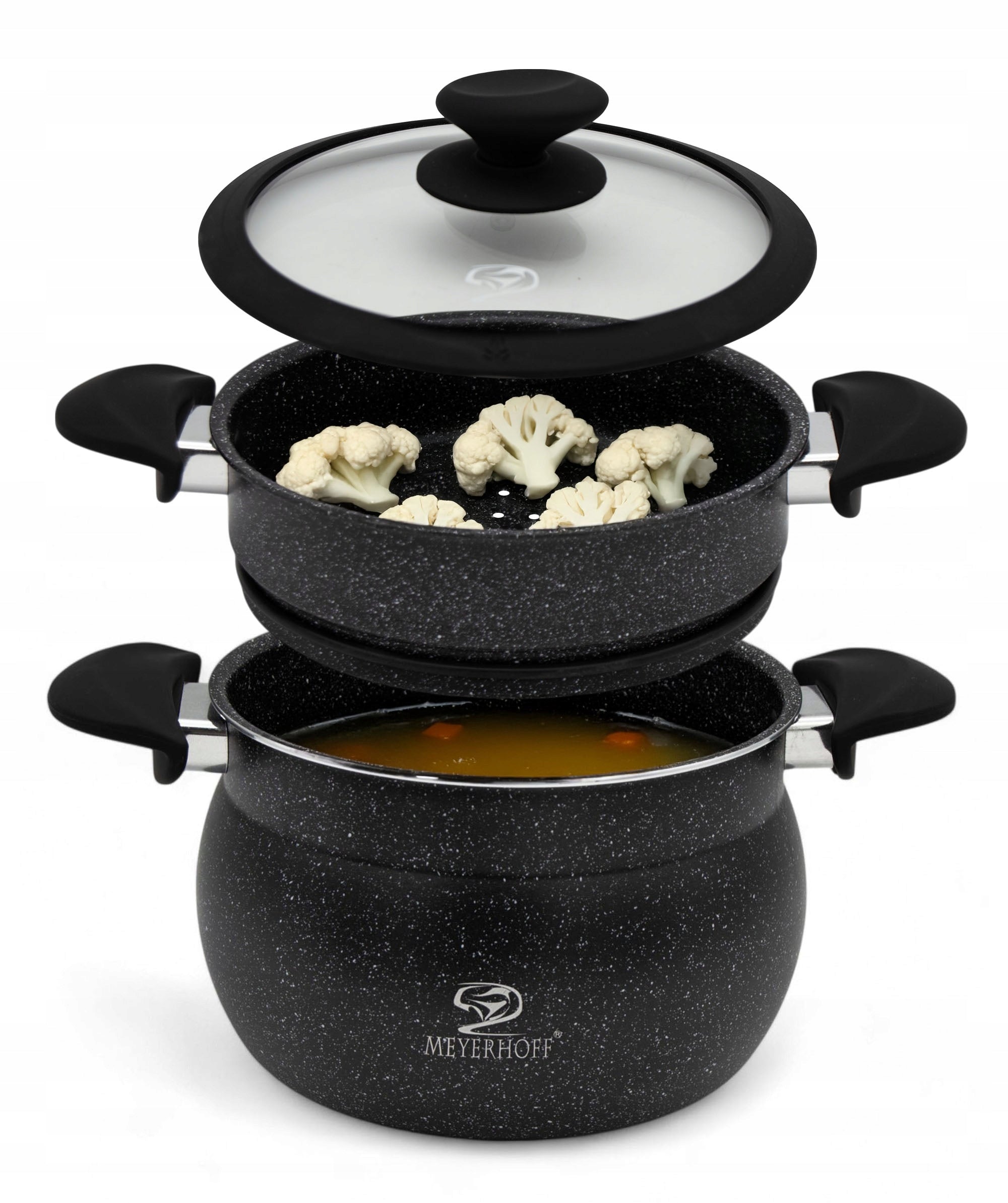 Steaming pot steamer 20cm 3 pieces 4,7L Marble Brand Meyerhoff