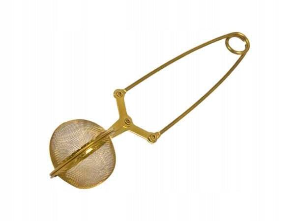 Steel BREWER STRAINER for brewing HERBS tea GOLDEN