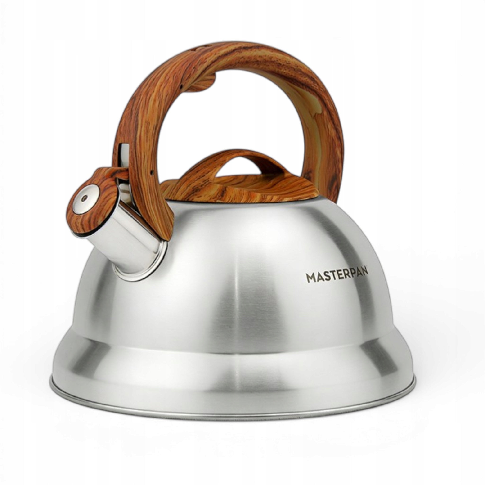 Steel Gas Kettle with Whistle Large 3L Induction Silver MASTERPAN