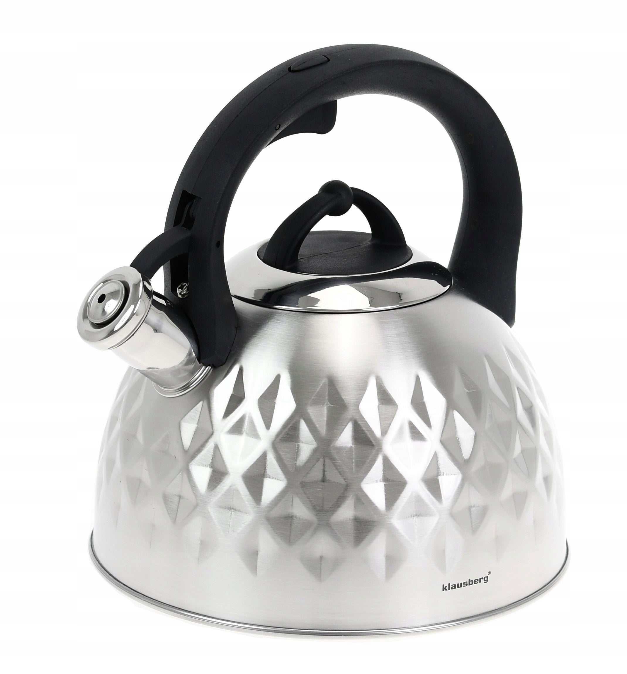 Steel KETTLE 3 L Whistle Induction Gas SATIN Brand Klausberg