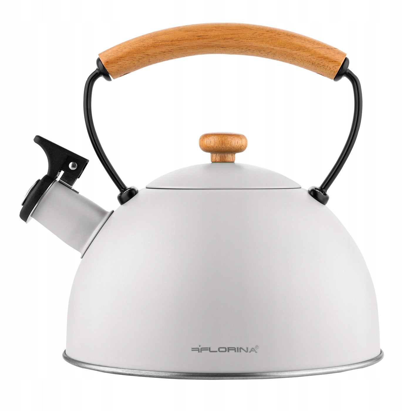 Steel Kettle Florina New Natura 1.8L Grey Induction Gas with Whistle Packaging status original