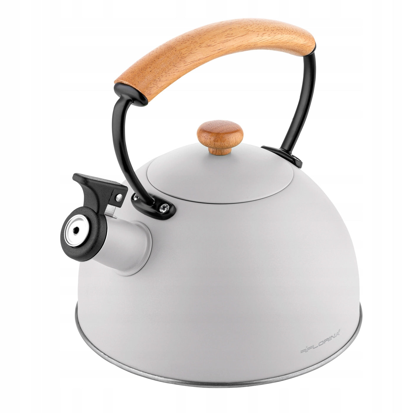 Steel Kettle Florina New Natura 1.8L Grey Induction Gas with Whistle