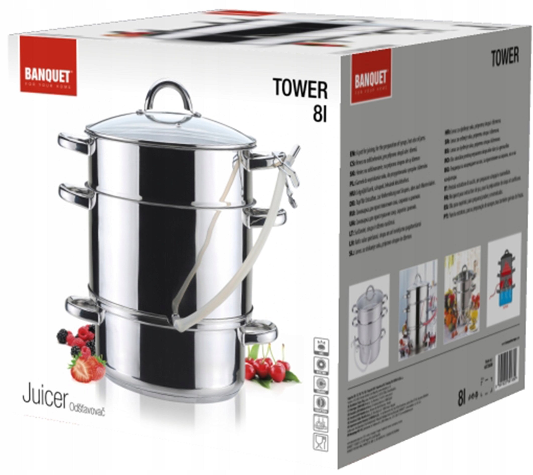 Steel Steam Juicer 8L STEAM POT FOR JUICES Fruit INDUCTION Gas NDZ Manufacturer code banquet garnek sokowy nierdzewny parowar 8L