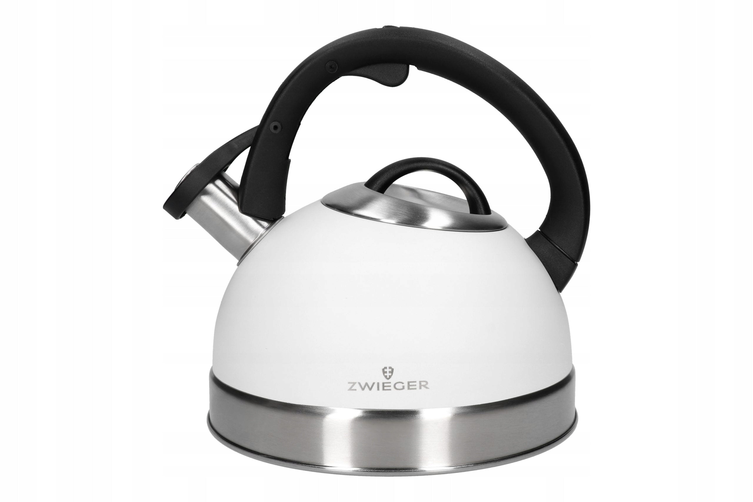 Steel kettle 2,5 l white with whistle induction gas Zwieger kitchen Packaging status original