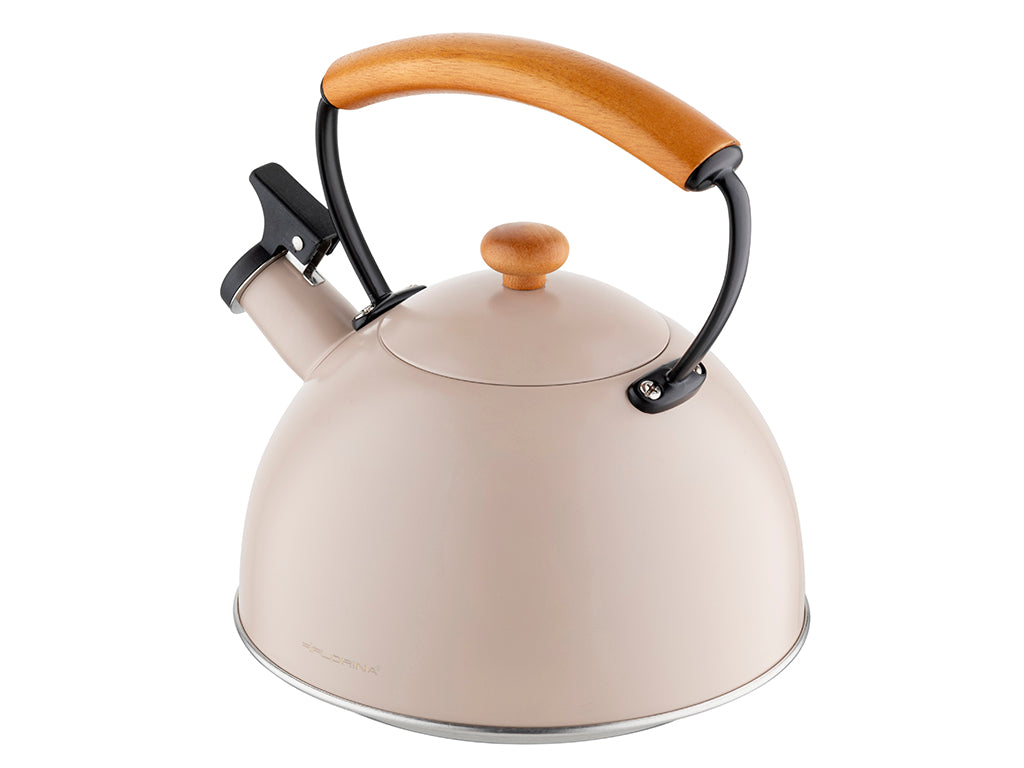 Steel kettle Florina Natura Line 1,8L beige with whistle induction Brand Florina