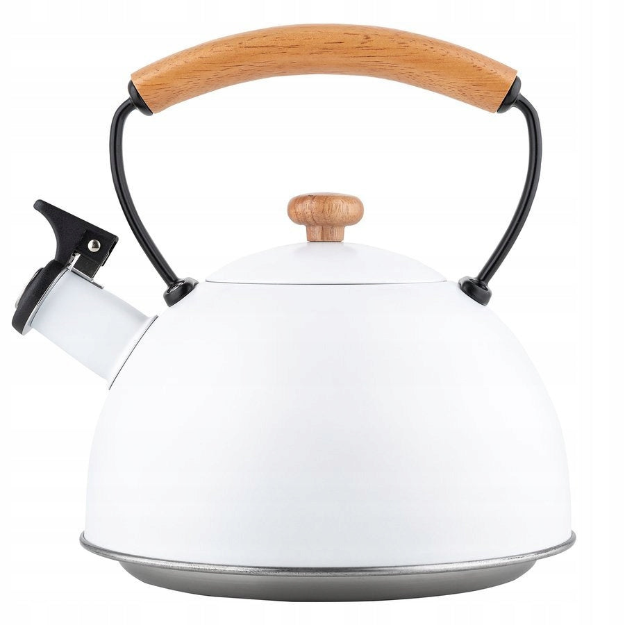 Steel kettle Florina Natura Line 2,3L white with whistle induction Brand Florina