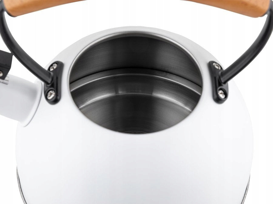 Steel kettle Florina Natura Line 2,3L white with whistle induction Packaging status original