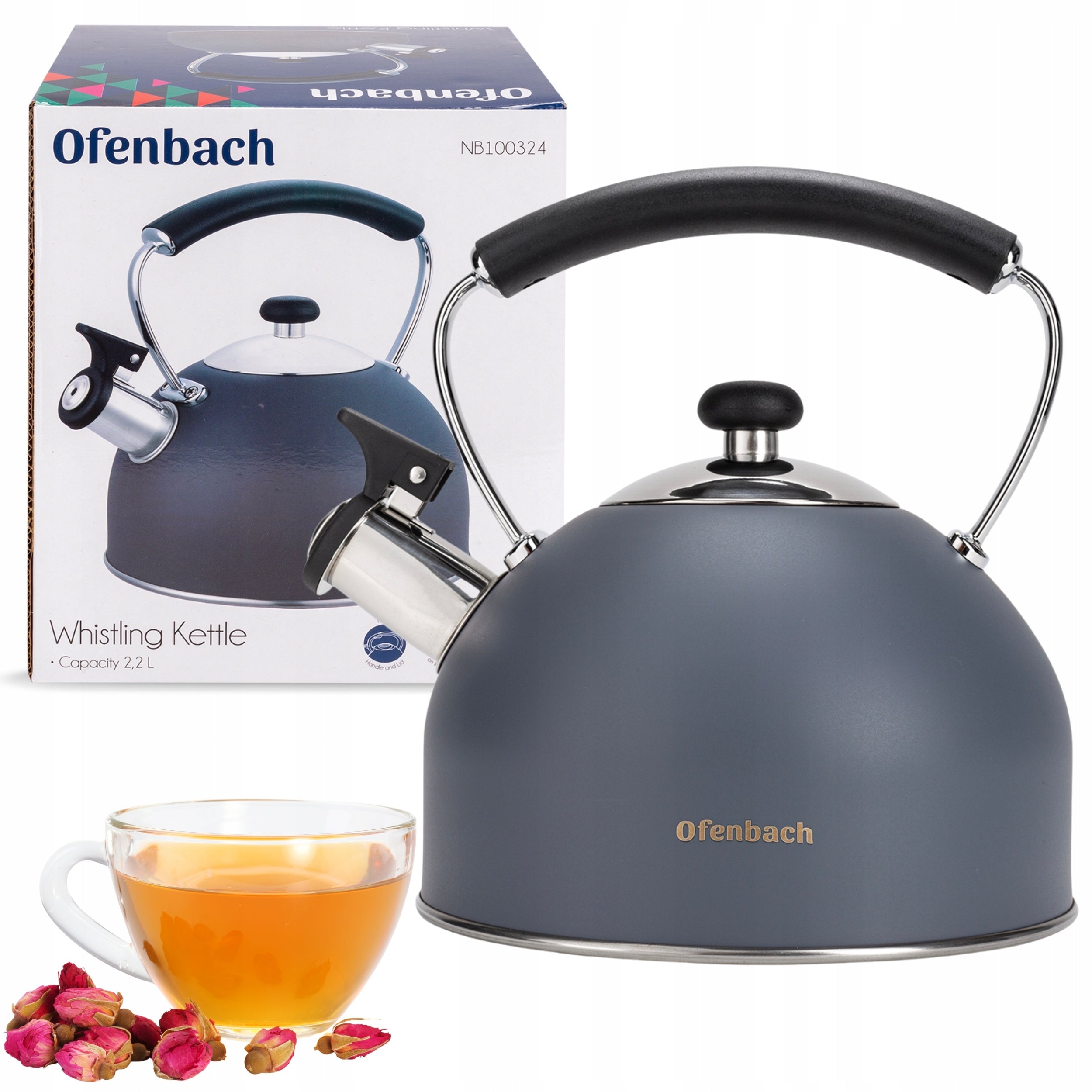 Steel kettle for gas induction MODERN DESIGN 2,2L OFENBACH Manufacturer code NB100324