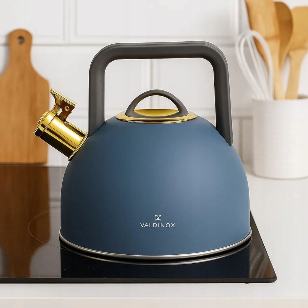 Steel kettle for gas induction Valdinox Giovanni 2,5 l with whistle grenade Packaging status original