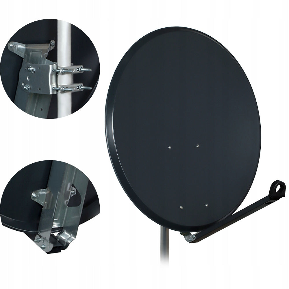 Steel satellite antenna 85cm FAMAVAL TRX-EL canopy HD 4K graphite