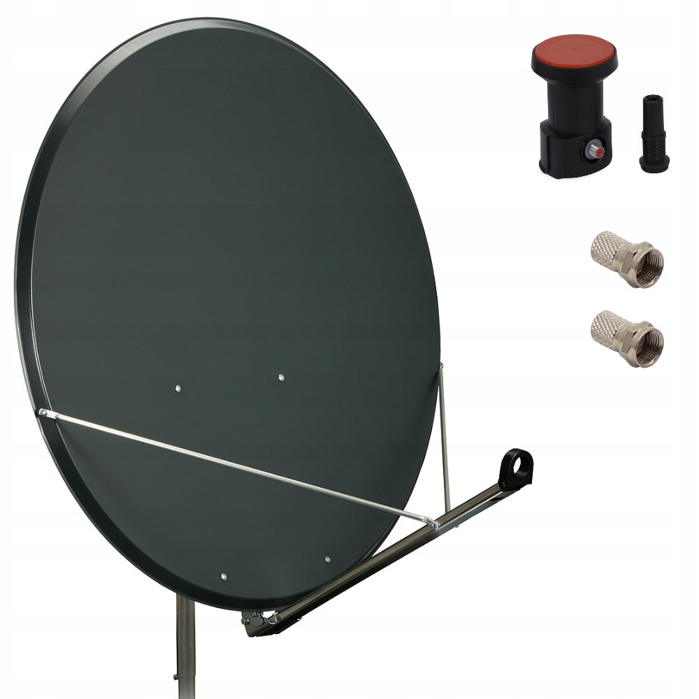 Steel satellite dish 100cm FAMAVAL TRX-EL 4K graphite converter Single