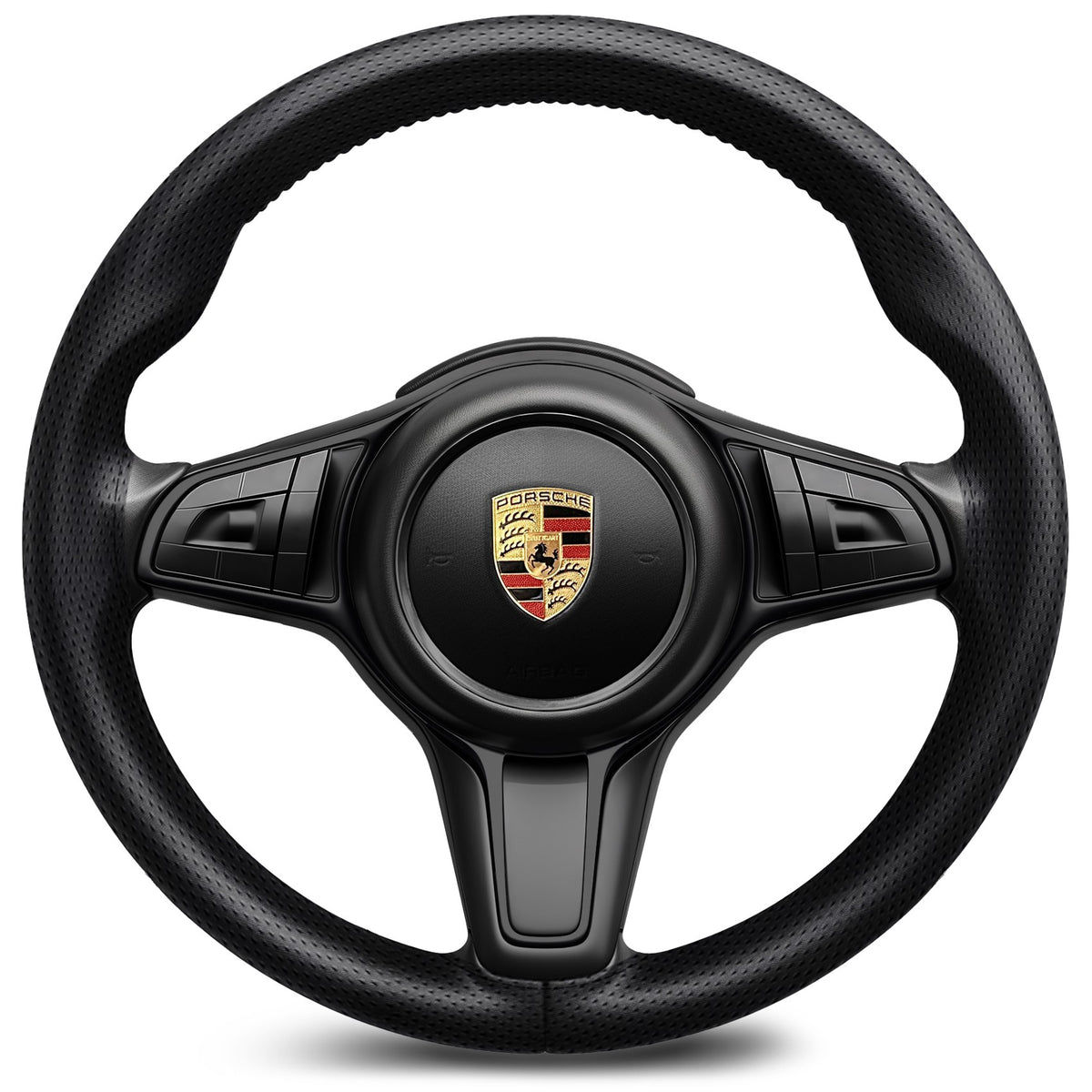 Steering Wheel Cover Embroidery Natural Leather Perforated 37-39 CM Packaging status original