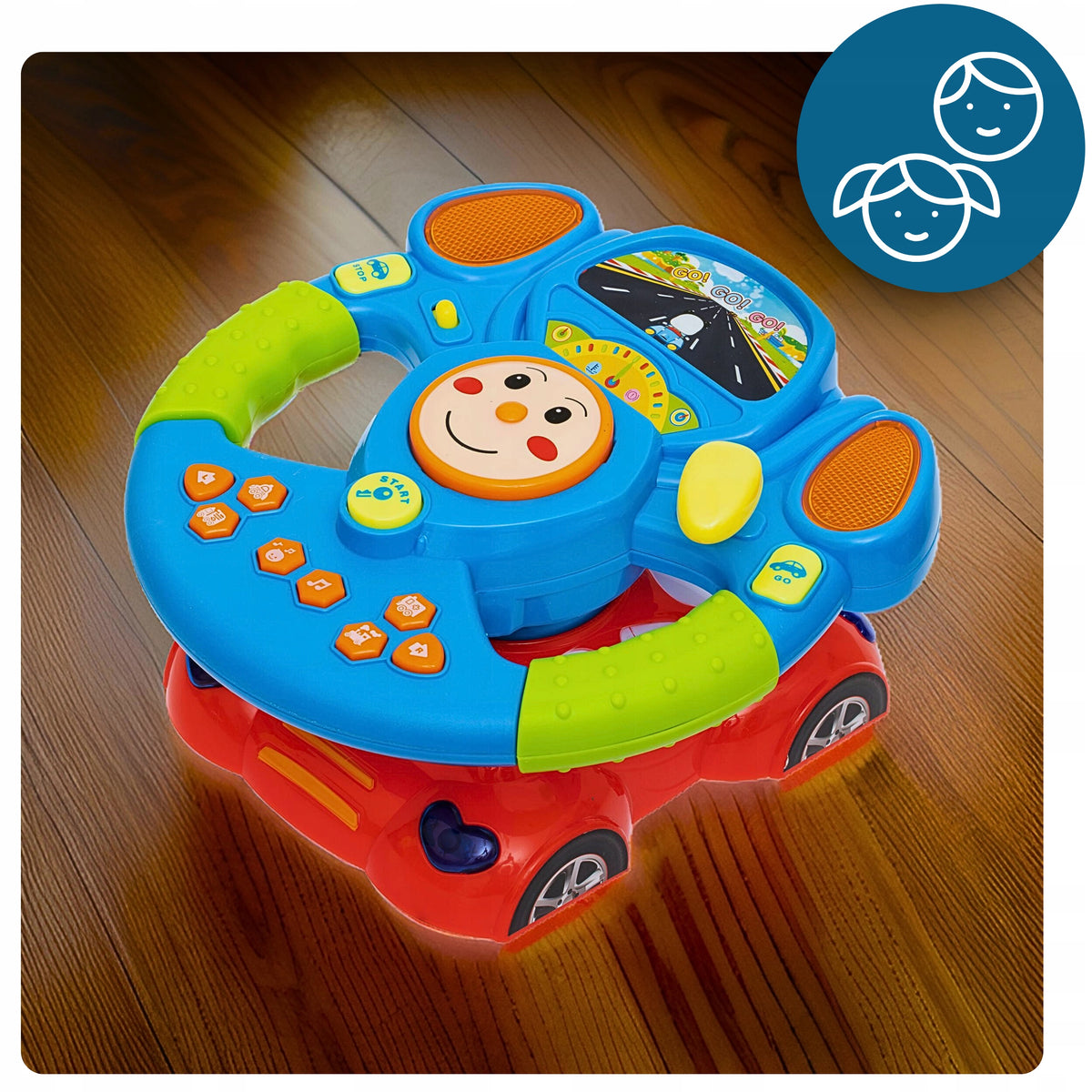 Steering wheel car for child auto interactive music LED effects Brand Bajkowy Kuferek