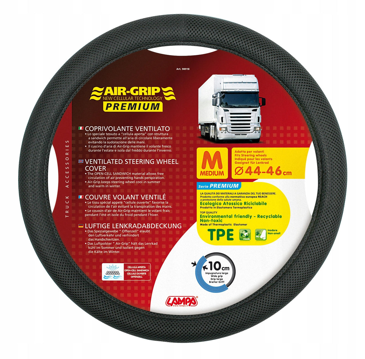 Steering wheel cover 44-46 Black fabric TIR EAN (GTIN) 8000692989180